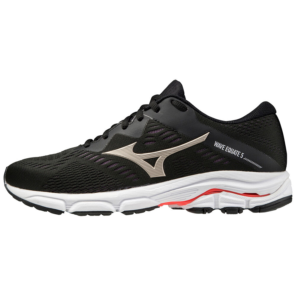 Mizuno Wave Equate 5 - Bayan Koşu Ayakkabısı - Siyah/Altın/Kırmızı Türkiye (PUZVXK-237)